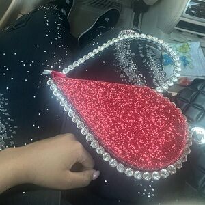 Heart Shaped Glitter Purse